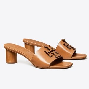 Tory Burch Ines Heeled Mule Tan Slide Sandals
